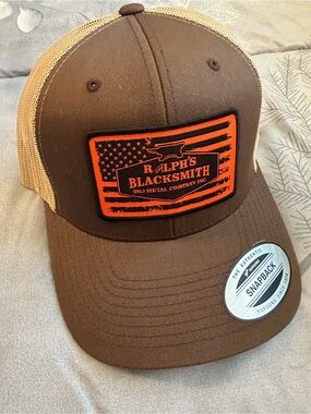 NWT Ralph's Blacksmith Brown & Tan Trucker Snapback Hat Northampton MA